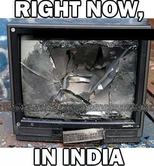 Right Now In India - TV Broken due to anger  - English  Photo Comments Search Engine - Find Photos to Comment in Facebook, Google+,  Twitter, Orkut, Hi5, Pinterest, WhatsApp, Viber, Line, Telegram