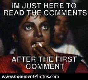 I Just Came Here To Read The Comments After the First Comment - Michael Jackson Eating Popcorn - MJ in Thriller Theatre