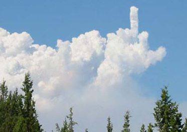 Fuck You - Middle Finger in Cloud