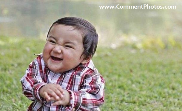 Evil Toddler - Funny Kid Laughing  - Others Photo  Comments Search Engine - Find Photos to Comment in Facebook, Google+,  Twitter, Orkut, Hi5, Pinterest, WhatsApp, Viber, Line, Telegram