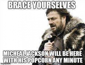 Brace Yourself - Michael Jackson Will Be Here with Popcorn any minute - I Just Came Here To Read The Comments - Michael Jackson Eating Popcorn - MJ in Thriller Theatre