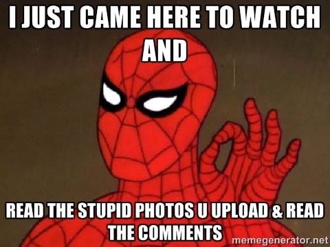 I Just Came Here To Watch and Read The Stupid Photos You Upload and Read The Comments - Spiderman - Michael Jackson Eating Popcorn - Mj In Thriller Theatre