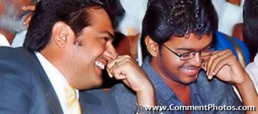 Thala Ajith and Ilaiyathalapathy Vijay Laughing Togethor -  Actors Friendship
