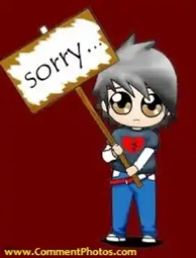 Sorry - Boy with a placard