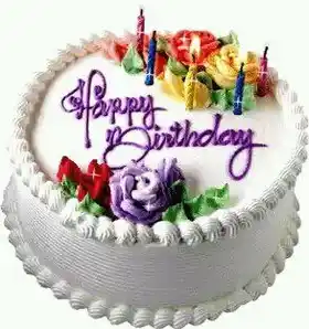 Happy Birthday - White Cake with Candles