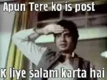 Apun Tere Ko Is Post Ke Liye Salam Karta Hai - Amitabh Bachan