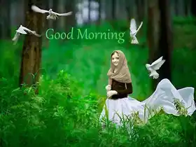 Good Morning - Girl with Doves