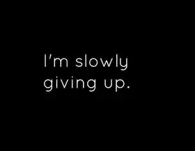 I am Slowly Giving Up