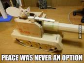 Peace was never an Option - Funny Cat Inside Tanker