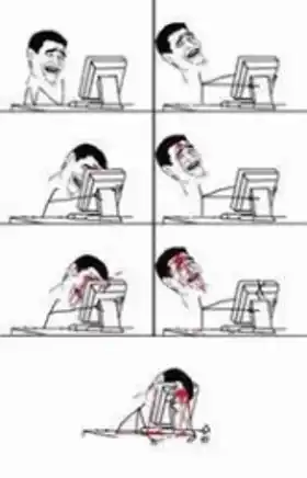 Hit Head on Screen and Die Troll Face