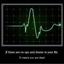 If there are no ups and downs in your life, It means you are dead. ECG Heart beat Pulse