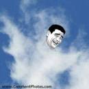 Troll Face Laughing LOL with Wings of Cloud