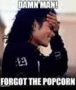Damn I forgot the popcorn - I Just Came Here To Read The Comments - Michael Jackson Eating Popcorn - MJ in Thriller Theatre