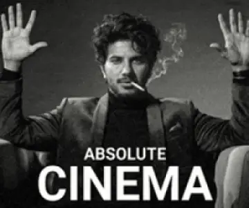 Absolute Cinema - Dulquer Salmaan smoking a cigarette with his hands up meme